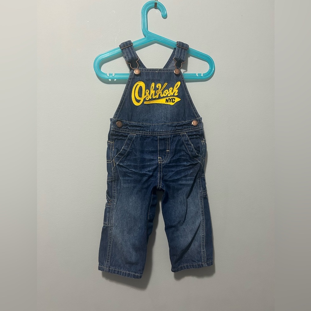 OshKosh B'gosh Denim Overalls with Yellow Logo